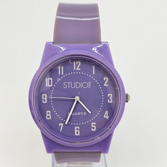 Studio Women's Watch 40MM Lavender Dial Lavender Plastic Bands New Battery - Picture 1 of 13